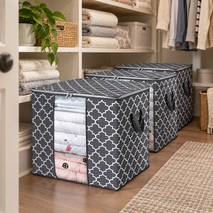 WISELIFE 100L Foldable Storage Bags with Clear Window